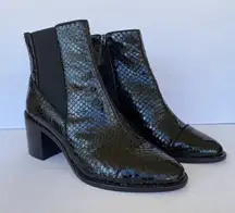 NEW Alexandre Birman Margareth Black Python Chelsea Bootie Size 40.5 (US 10)