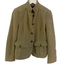 Zara woman military type blazer medium tan 100% cotton