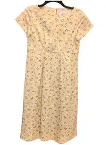 Villager Sport Floral Short Sleeve Maxi Dress Yellow 8 Petite