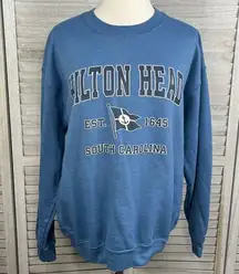 Gildan  Hilton Head South Carolina Crewneck Sweatshirt Blue/Navy-Medium