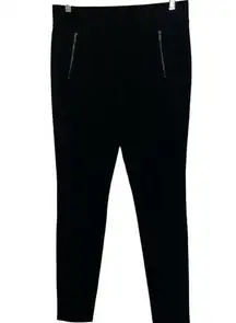 CACHE Black Stretch Zipper Pocket Straight Leg Pants NWT $88 Size Medium