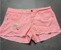 LEI Ashley‎ Low Rise Shorts Women 13 Pink Button F-126