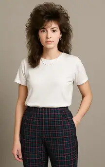 Vintage Plaid Pants - unisex - shades of blue red green and yellow high waisted