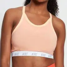 Nike Women's Swoosh Dri-Fit Soft Tee Sports Bra Light Coral/Orange Size Small