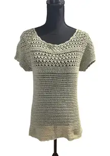 Chadwicks Green Crochet Layer Top with Scallop Hem – Boho Chic