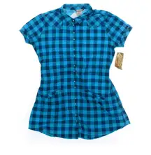 Unionbay Blue Checkered Button Down Top XL