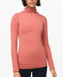 Lululemon  Yin Vibes Pink Turtleneck Compression Top