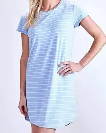 FRESH PRODUCE Bayside Blue Kylie Striped French Terry Tee Dress Size Large