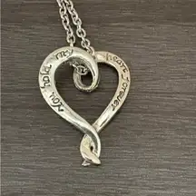 Silver Heart You Hold My Heart Forever Necklace