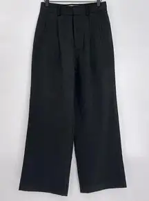 Everlane The Way-High Drape Wide Leg Baggy Pant In Black Size 6 SHORT