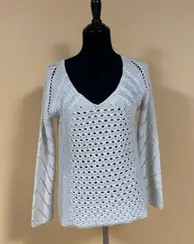 RDI Cream V Neck Knit Sweater Size S