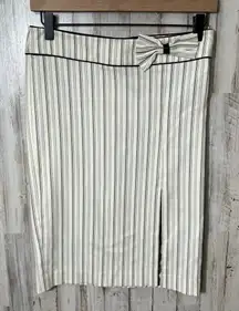 Vintage Y2K‎ Sele Pin Stripe Bow Mini Pencil Skirt Officecore Womens Size 1/2