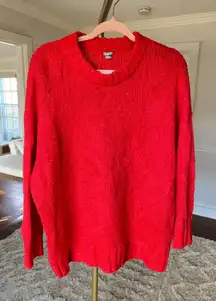 Aerie S Red Wool Knit Sweater Cozy Winter Quiet Luxury Holiday Festive Christmas