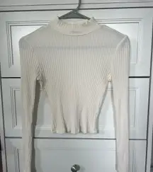 Ribbed White Turtleneck