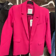 Women’s Hot Pink Single-Breasted Blazer, Size XS