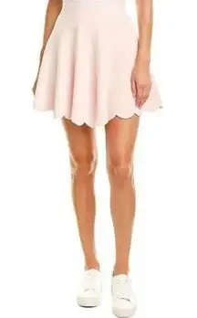 Ronny Kobo • Vidette Scalloped Skirt pink velour skater mini full flared ballet