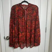 Free people‎ paisley floral boho oversized blouse size medium