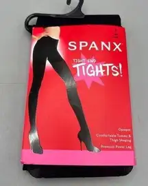 Spanx Tight-End Tights A Very Black Opaque Comfortable Tummy Thigh Shaping Leg