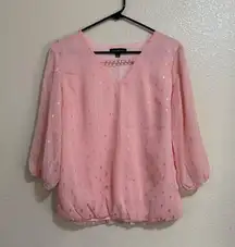 Sara Michelle Blush Top with Gold Chain Detail