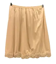 Vintage Olga Womens Half Slip Skirt Size L Champagne Lace Trim‎ Half Slip Skirt