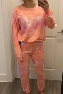 Lounge AR-33 Pink Tie Dye  Top & jogger set. S