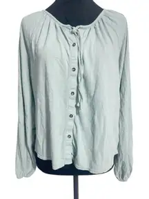 Pact Size Small  Top Blouse Long Sleeve Button Down