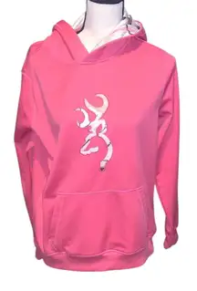 Browning Pink Buckmark Sweatshirt Moose Camo Hoodie Hunting