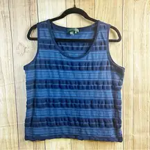 Ralph Lauren Women's Blue Textured Tank Top