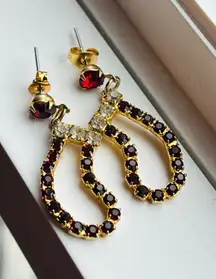 Vintage Ruby Holiday Earrings 
