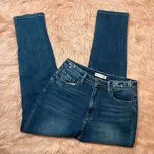 Flying Monkey High Rise Comfort Stretch Distressed Blue Mom Jean Size 30