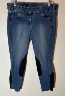 Ariat Blue Denim Breeches Riding Pants Knee Patch Size 32R