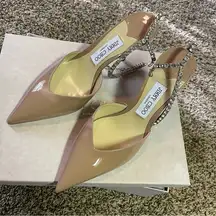 Saeda 85 patent leather slingback pumps Ballet Pink size 39