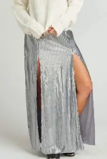 Show Me Your MUMU Mick Double Slit Maxi Sequin Skirt‎