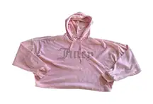 Juicy‎ Couture Womans Small Pink Velour Sleepwear Oversized Cropped Hoodie