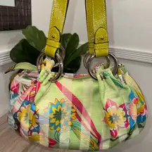 New Y2K Olivier Strelli Green Blue Multicolor Women’s Floral Bag Purse Deadstock