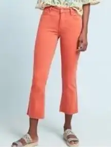 Anthropologie Pilcro Orange High Rise Bootcut Raw Hem Jeans Size 26