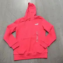 Puma Women's Essential Fleece Hoodie Pink Pullover Sweatshirt Kangaroo Pocket XS