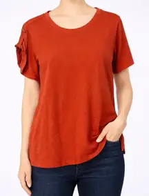 Anthropologie Rust Short Sleeve Top