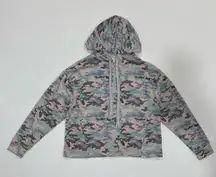 Fabletics Women’s XS Camo Half Zip Hoodie Pullover Pink Green