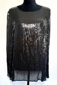 DKNY Black Sequin Women's elegant cape blazer
