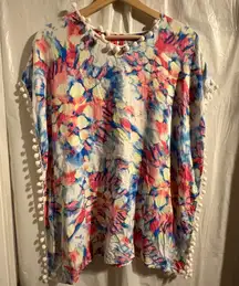 Betsey Johnson Swim Cover Up Women’s Sz Large 12 Resort Vacation Beach Trip Pink