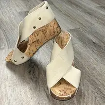 Montego Bay Cream Wedge Sandals Size 6/7