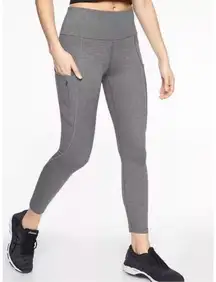 ATHLETA- All In Leggings Gray 7/8 Length w/2 Side & 1 Zip Pocket- Size X Small