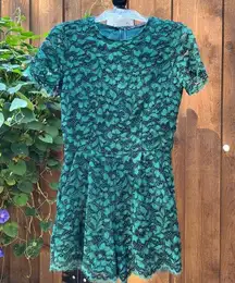 ZARA  Woman Dark Green Lace Romper Size M EUC