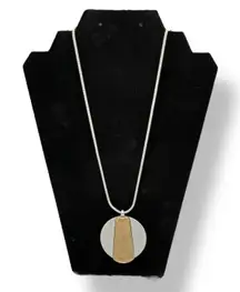 Reversible Silver and Gold Colored Statement‎ Pendant Necklace New from The Sac