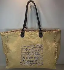 Vintage Addiction Recycled Canvas/Leather Tote Bag