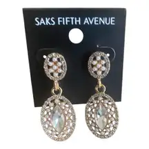 NWT-SAKS FIFTH AVENUE-GOLD TONE DANGLE EARRINGS 