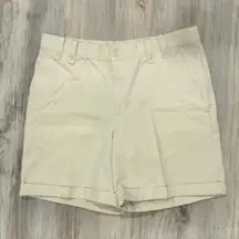 Lauren Ralph Lauren 6” Beige Khaki Shorts Cuffed Chino 100% Cotton Size 6