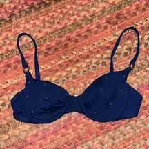 American Vintage VINTAGE SESSA NAVY BRA BIKINI GOLD BALL DETAIL