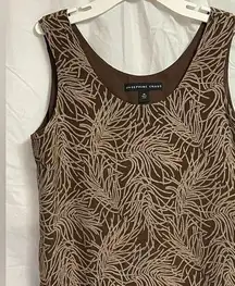 Women’s Josephine Chaus Brown Silk Tank Sleeveless Top Shirt Sz 14 EUC